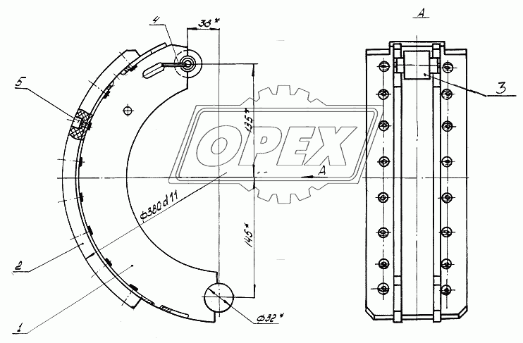 Колодка с накладками (Н 129.00.030)