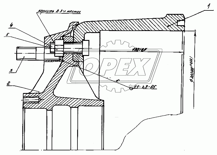 Ступица с барабаном (Н 129.00.010)