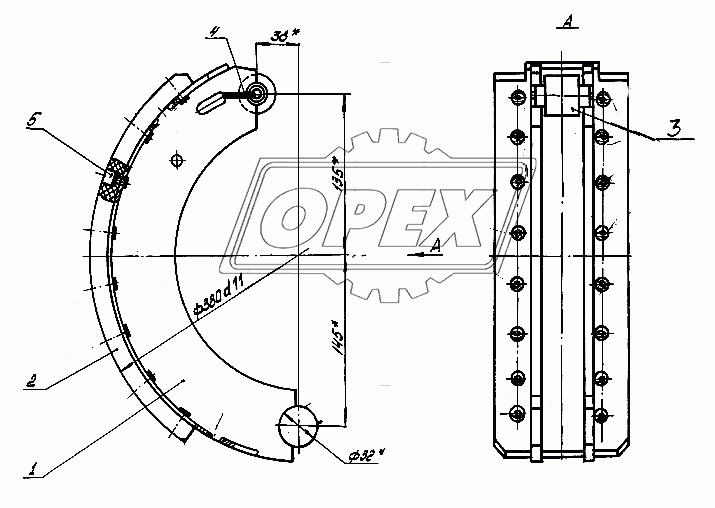 Колодка с накладкой (Н 129.00.030)