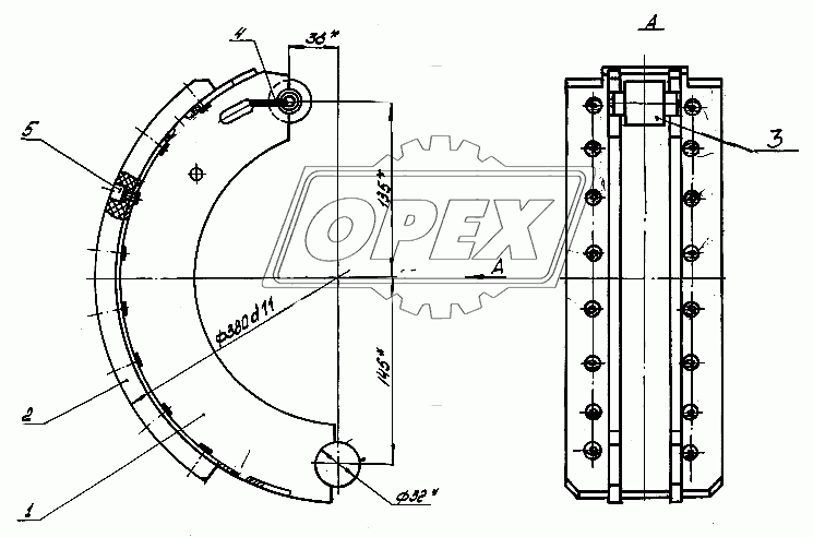 Колодка с накладкой (Н 129.00.030)