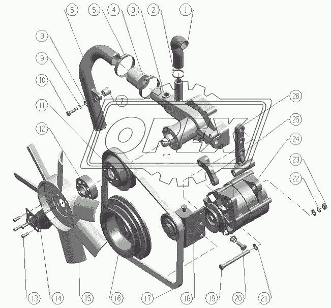 Fan and Cooling Water Pump