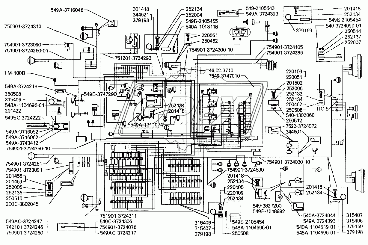 Электрооборудование шасси Белаз-7549