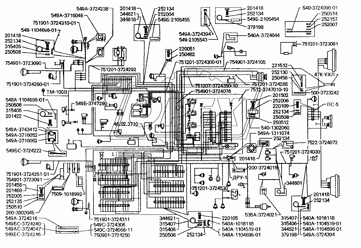 Электрооборудование шасси Белаз-7512,75123