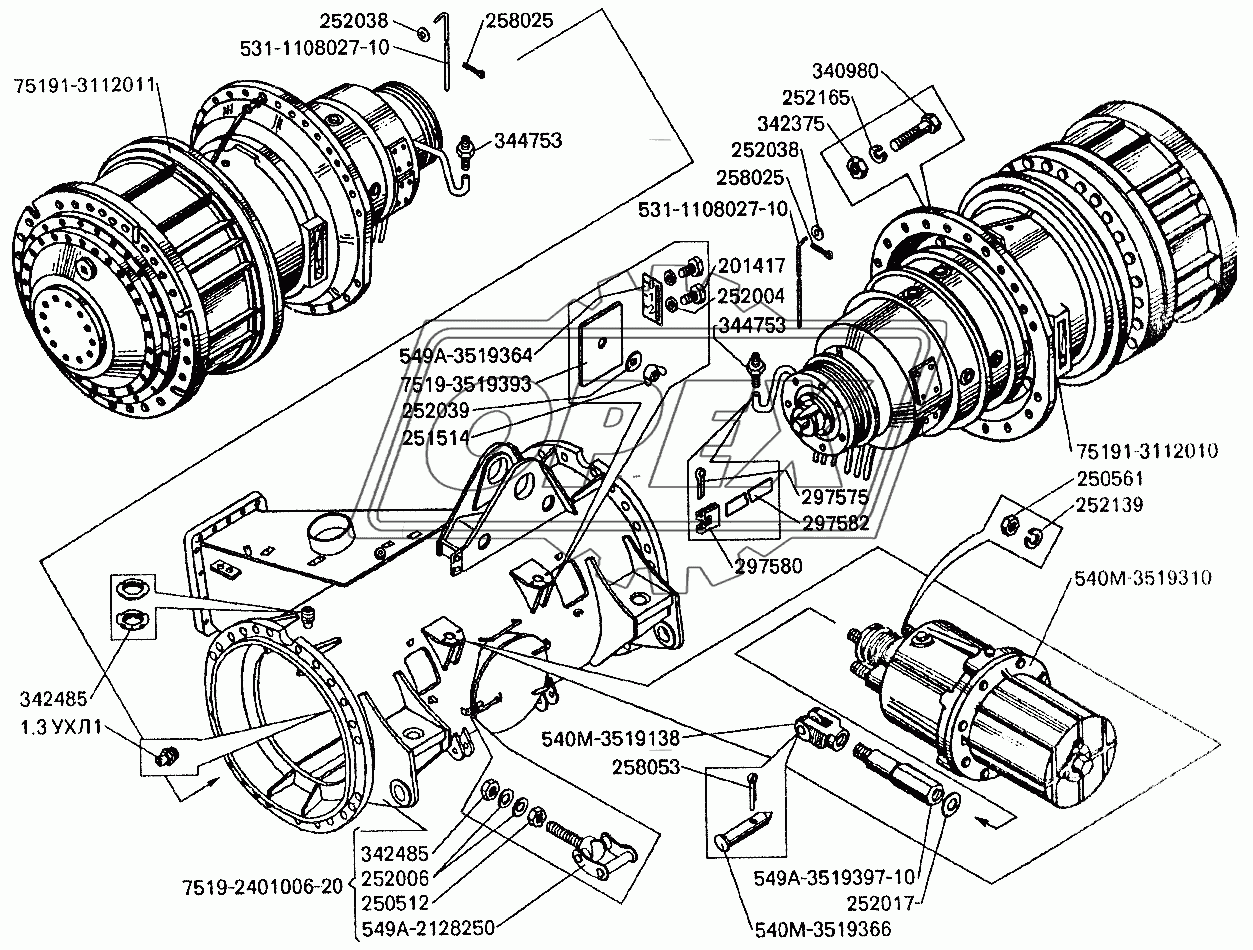 Мост задний БелАЗ-7512,75123