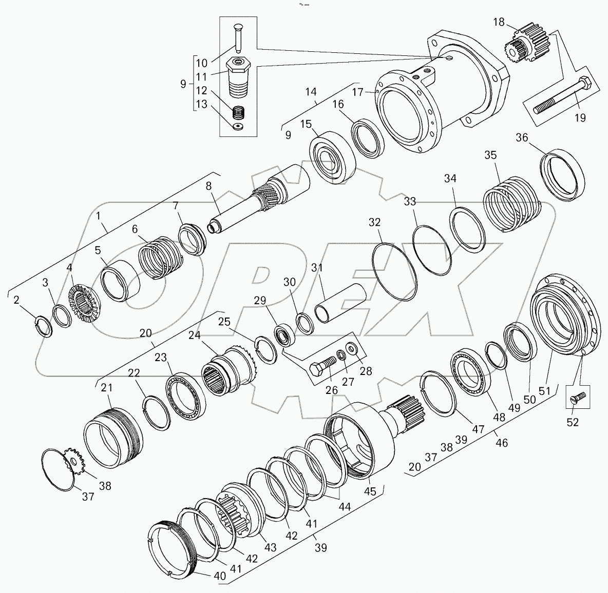  Привод пневмостартера (75131-1026200);Pneumatic starter drive