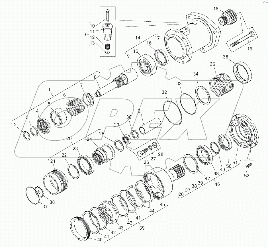  Привод пневмостартера (75131-1026200);Pneumatic starter drive