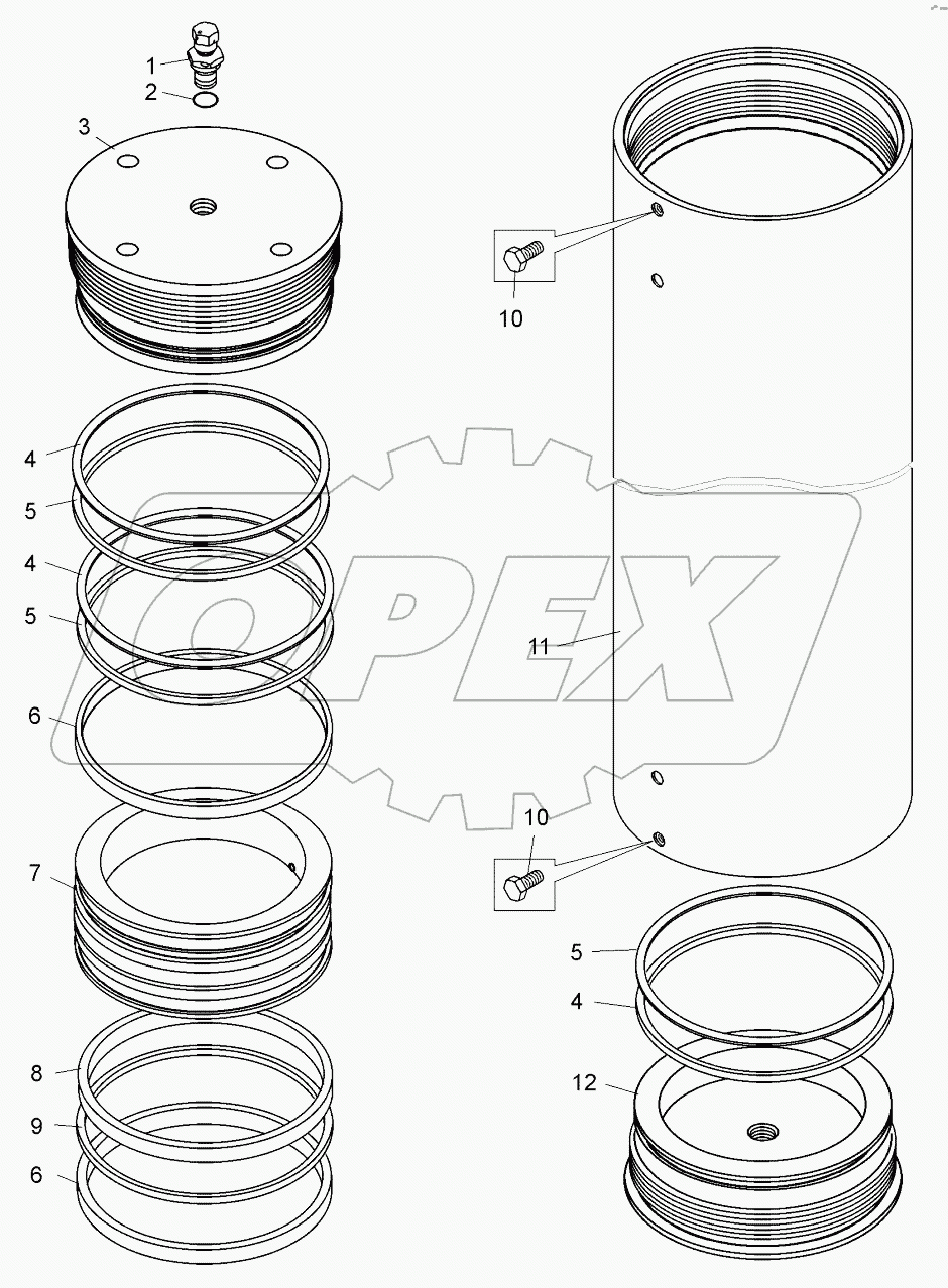  Пневмогидроаккумулятор (75306-3415010);Pneumatic hydroaccumulator