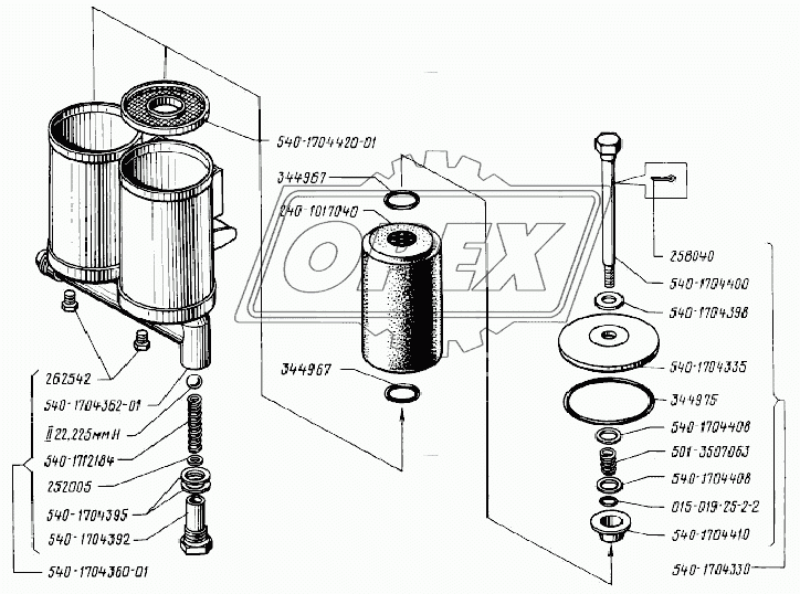 Масляный фильтр трехступенчатой гидромеханической передачи