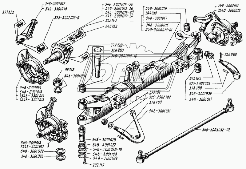 Детали передней оси