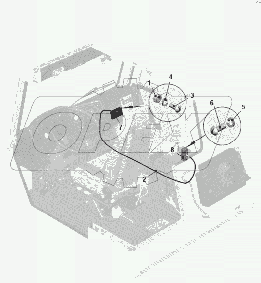 Монтаж системы контроля давления в шинах по кабине