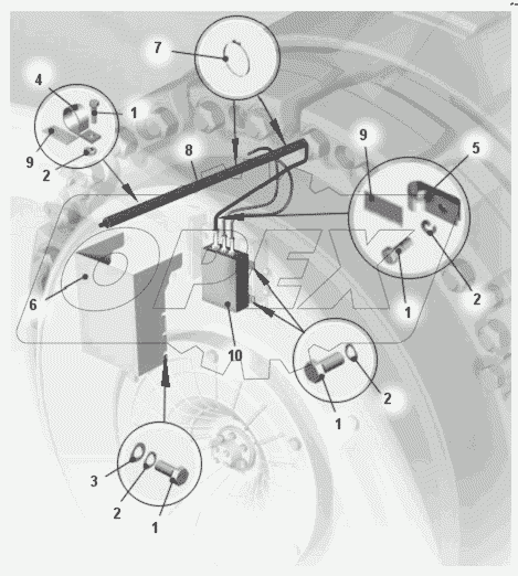 Установка передающего модуля задних колес