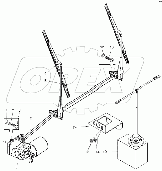 Установка стеклоочистителя и стеклоомывателя