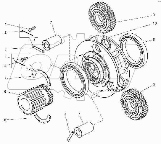 Водило планетарной передачи с сателлитами