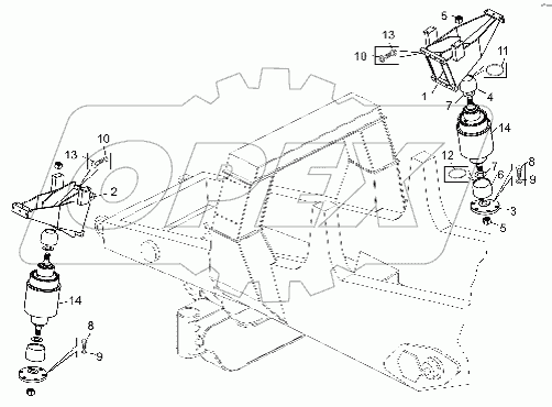 Установка цилиндров передней подвески