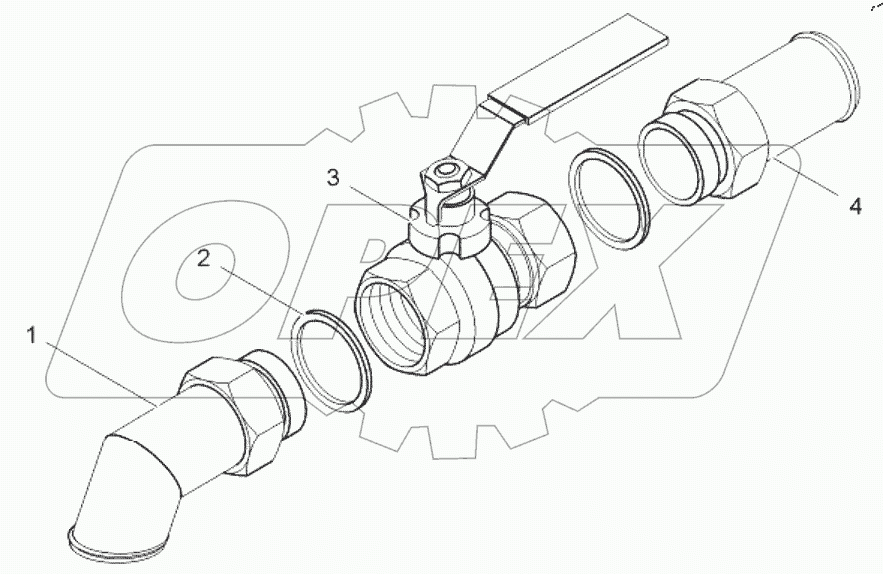  Кран с патрубками (75211-1015799);Faucet with