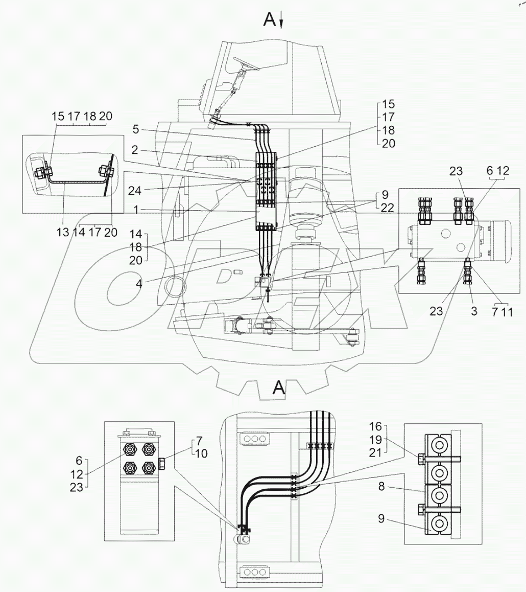  Установка трубопроводов рулевого управления (75315-3400002)