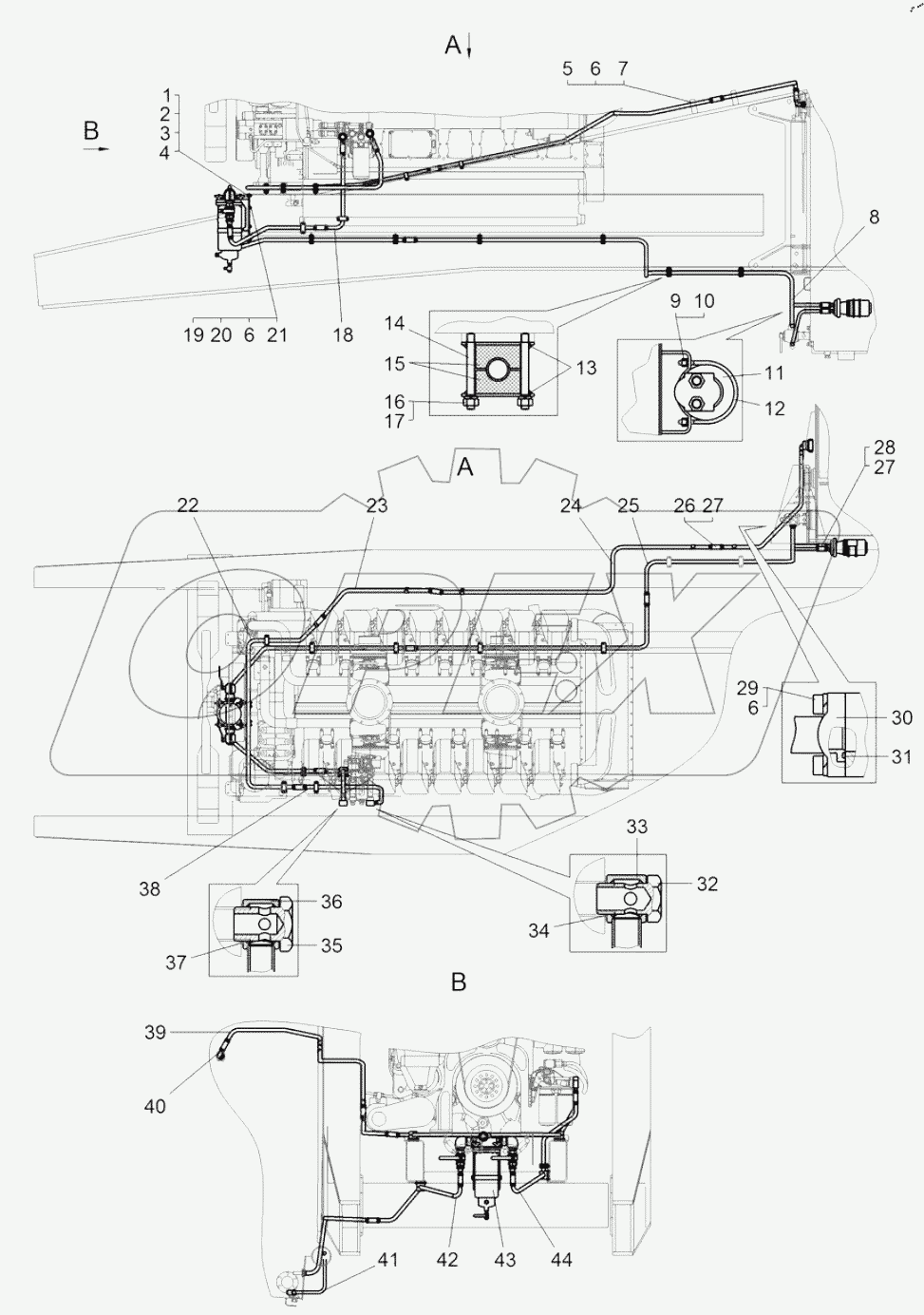  Установка топливопроводов (7531C-1100006-10)