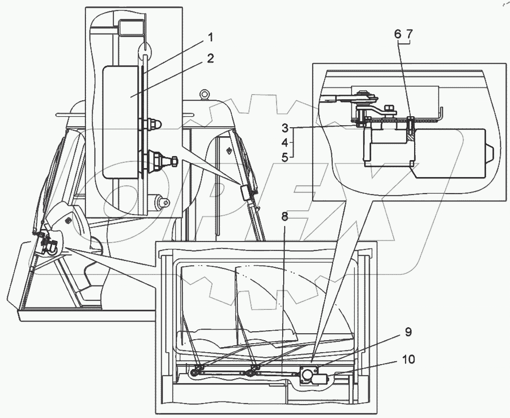  Установка стеклоочистителей (7555B-5205002-10)
