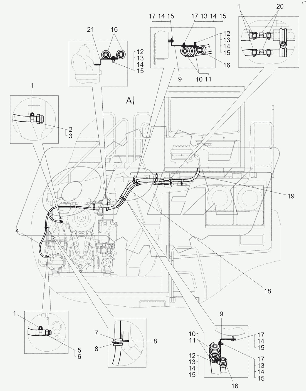  Установка трубопроводов отопителя (7531C-8100005-10)