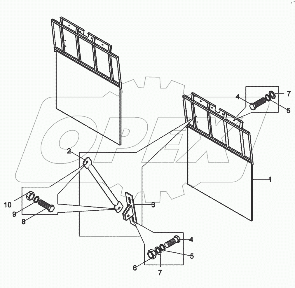  Установка брызговиков платформы (75303-8511002)
