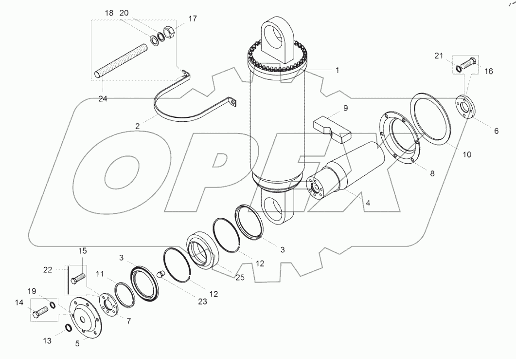  Установка цилиндров опрокидывающего механизма (75306-8600001)