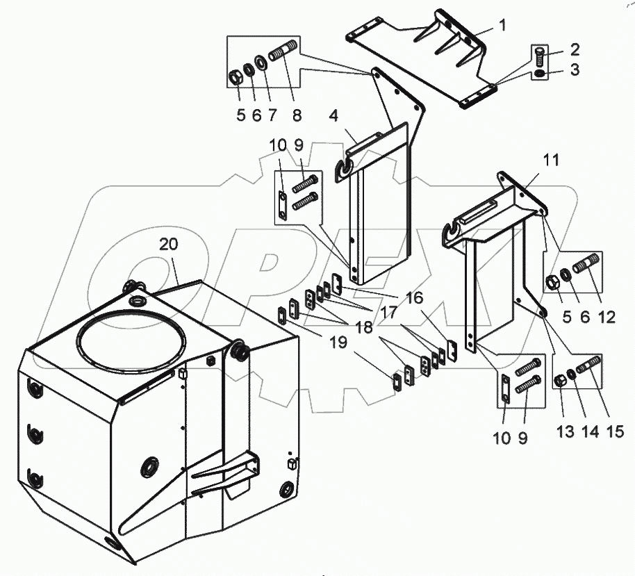  Установка топливного бака (75315-1100001-20)