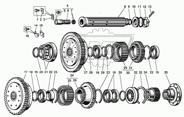 Коробка передач. Ведомый вал БелАЗ-7540B