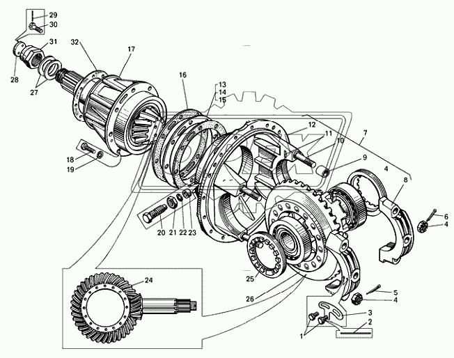 Главная передача БелАЗ-7540А, БелАЗ-7540В