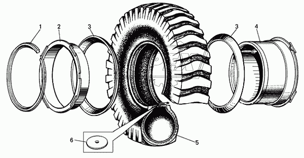 Детали колес БелАЗ-7540А, БелАЗ-7540В