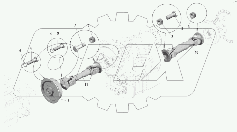  Установка карданных валов 7540K-2200000