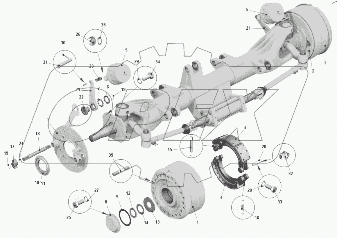  Установка ступиц и рабочих тормозов