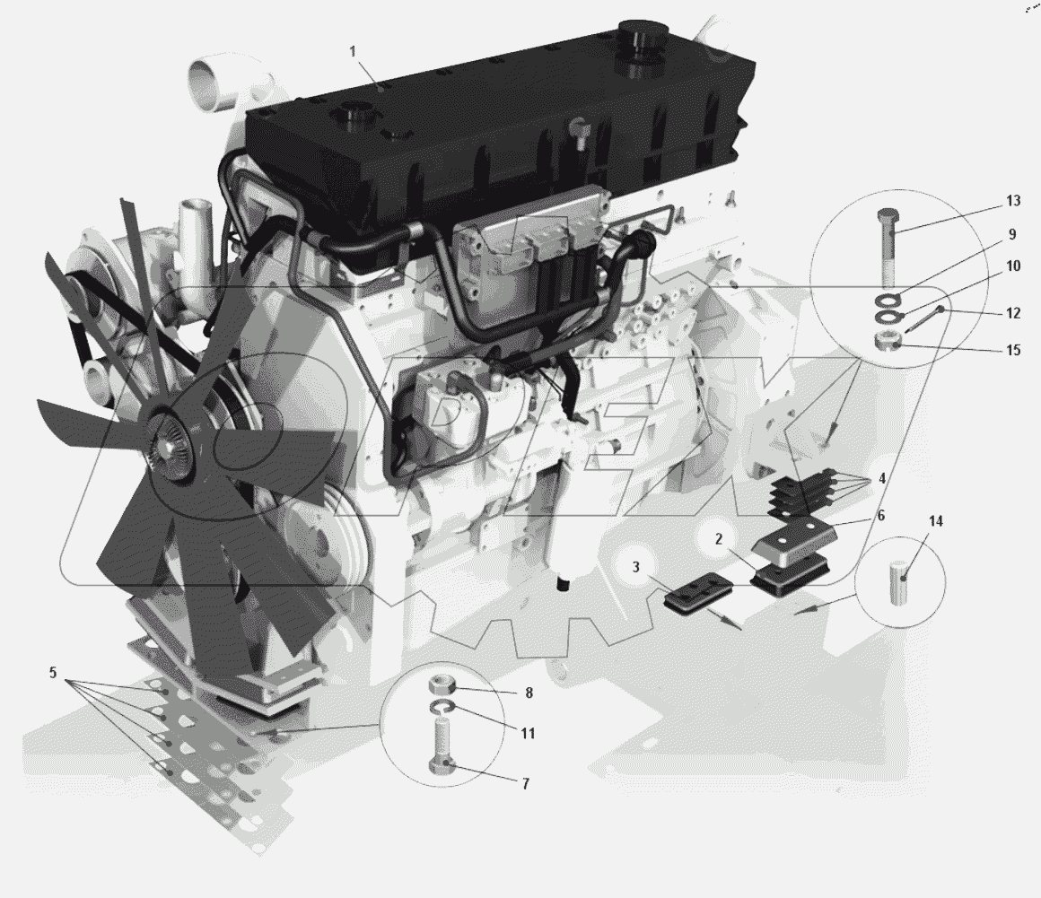  Двигатель с кронштейнами 7540K-1000004-10