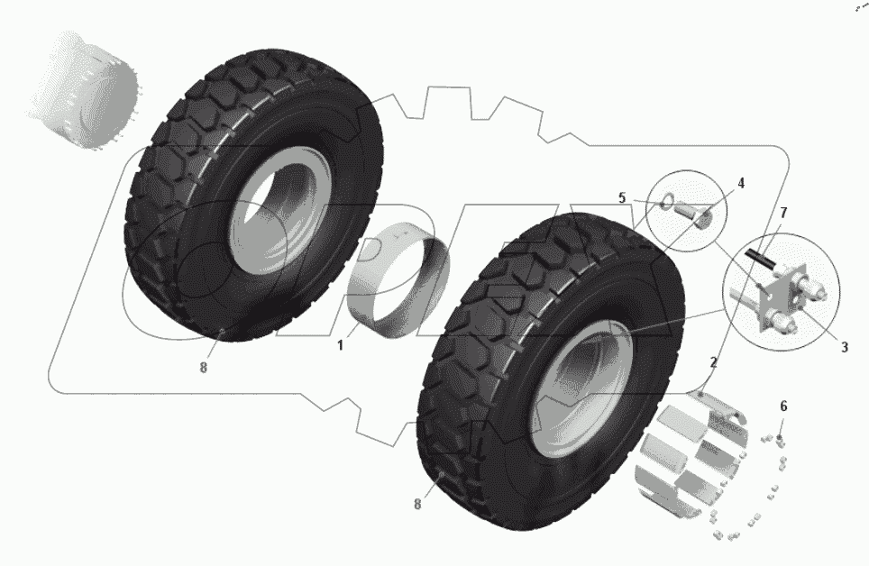  Установка задних колес 7540A7-3100005