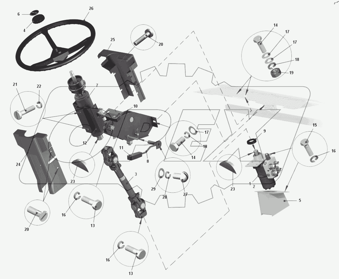  Установка рулевого управления 75474-3400001-03