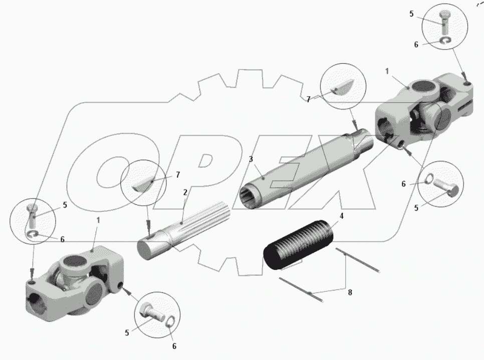  Вал карданный рулевого управления 7555-3401048