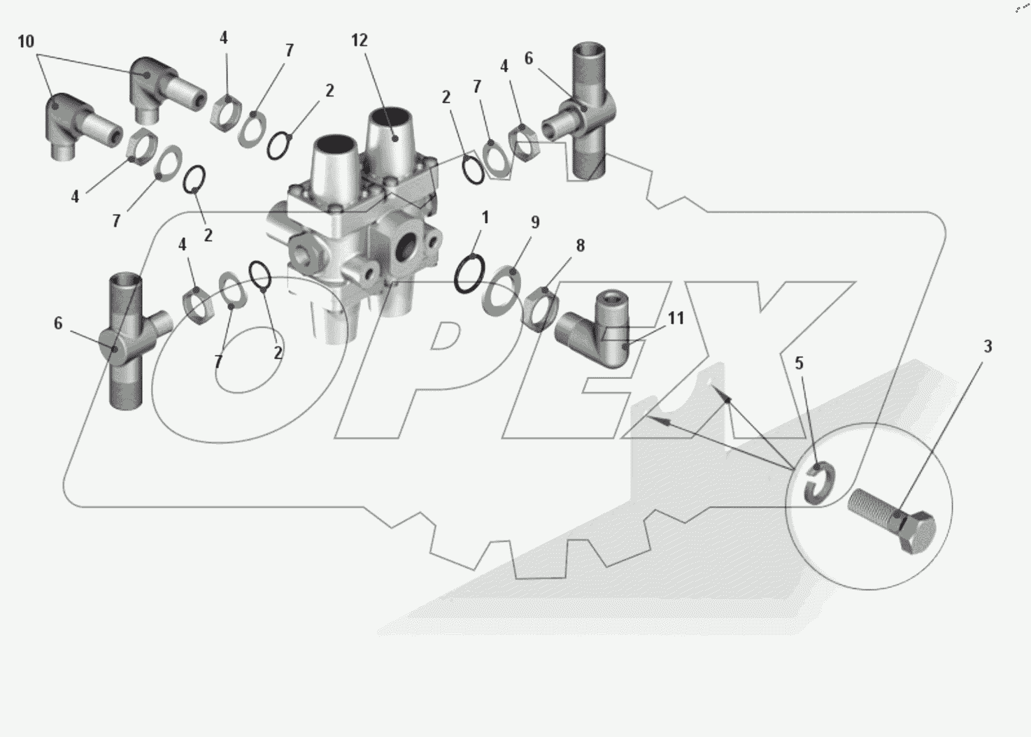  Установка клапана защитного четырехконтурного