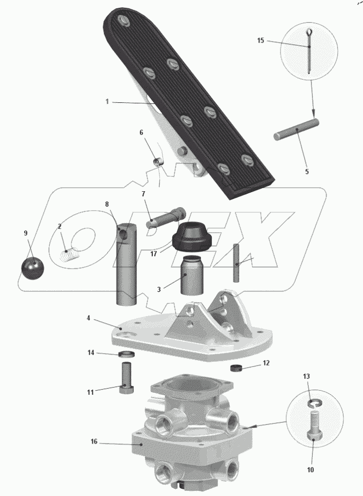  Кран управления тормозами 75483-3514010-01