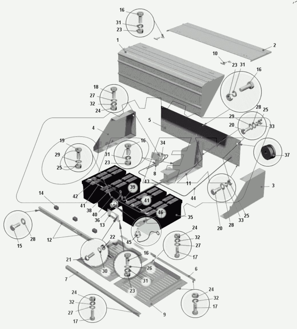  Установка аккумуляторных батарей 75473-3700008