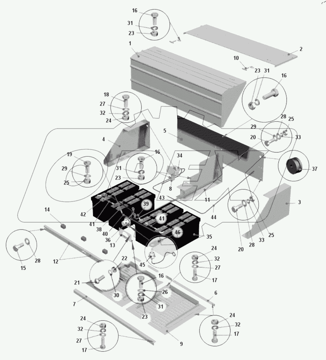  Установка аккумуляторных батарей 754737-3700008