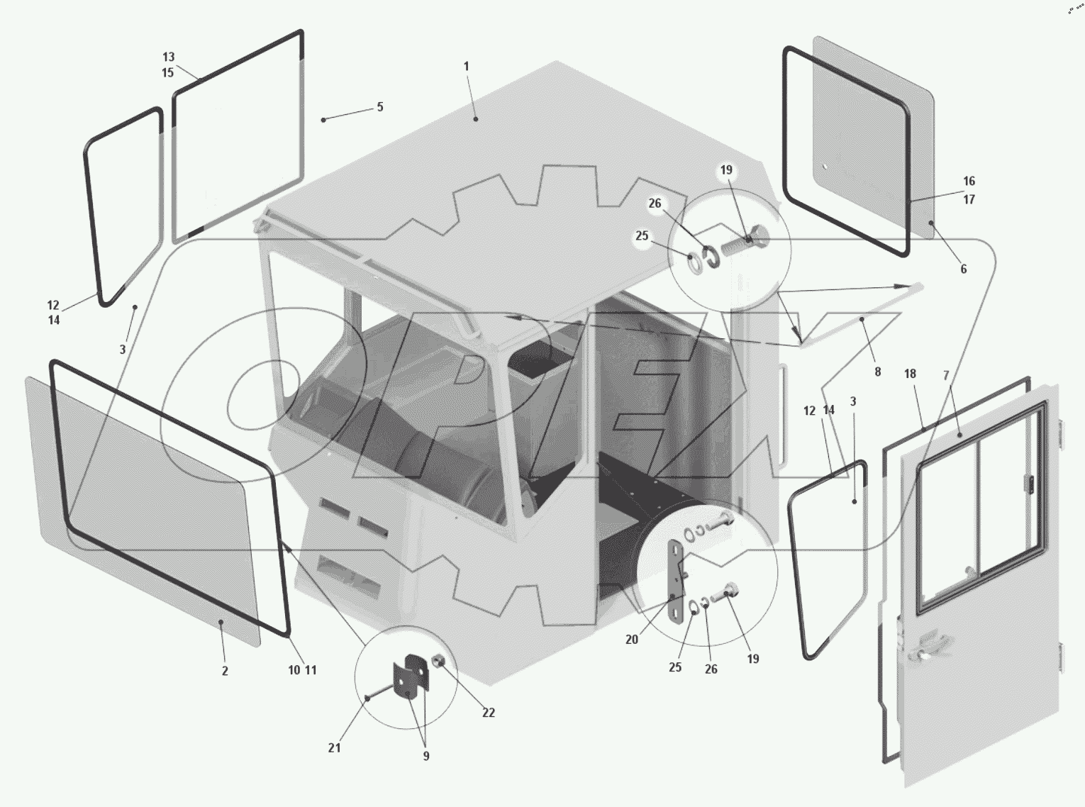  Установка дверей и стекол 7547-5000012-10