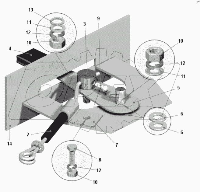  Привод управления заслонками отопителя 7555A-8109210