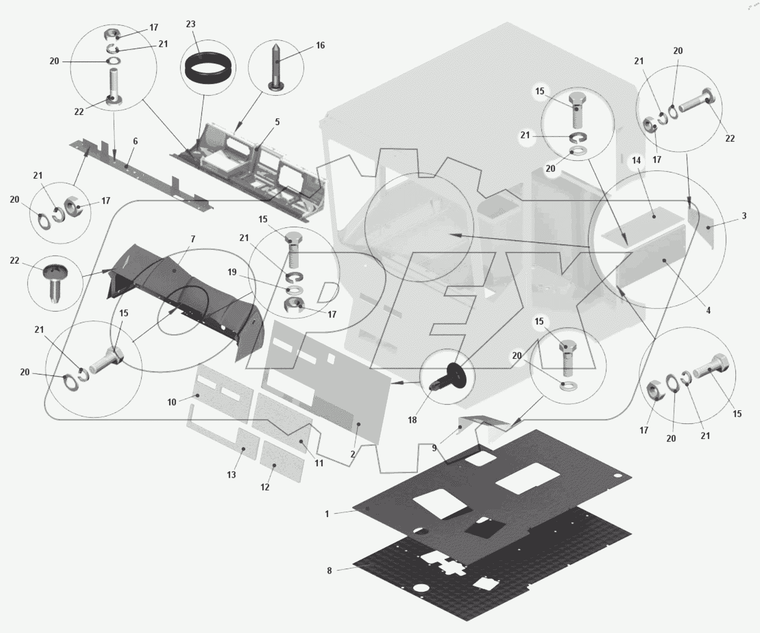  Установка приборных панелей и кронштейнов педалей