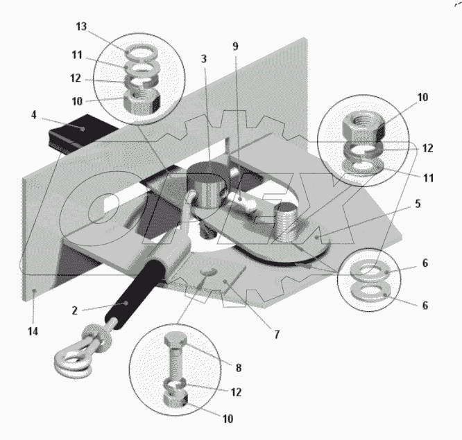  Привод управления заслонками отопителя 7555A-8109210