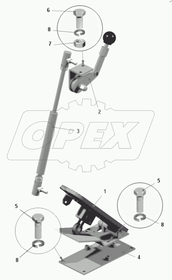  Установка педали подачи топлива