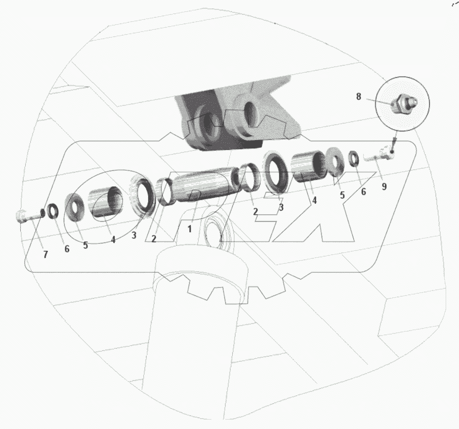  Крепление цилиндра опрокидывающего механизма к платформе