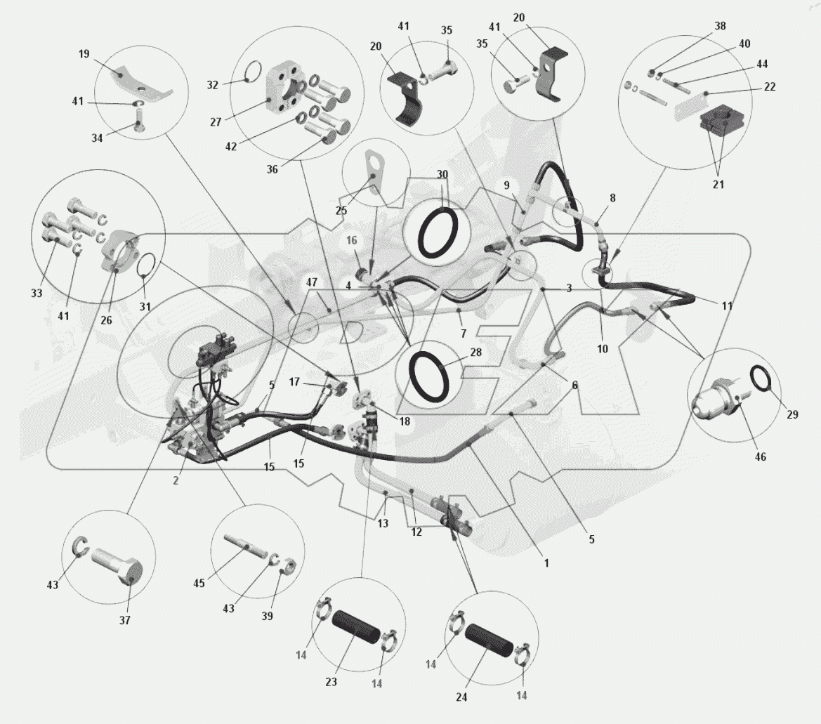  Установка трубопроводов 7540A-8600005