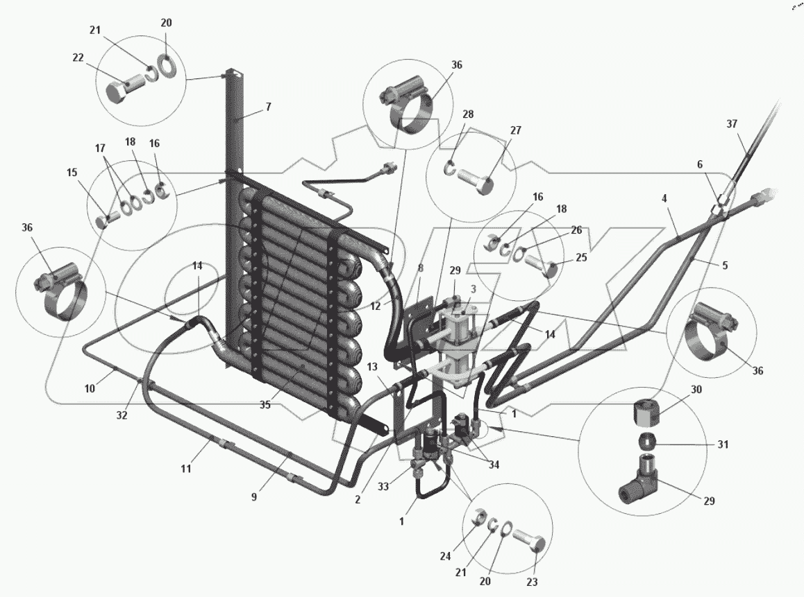  Установка системы охлаждения топлива