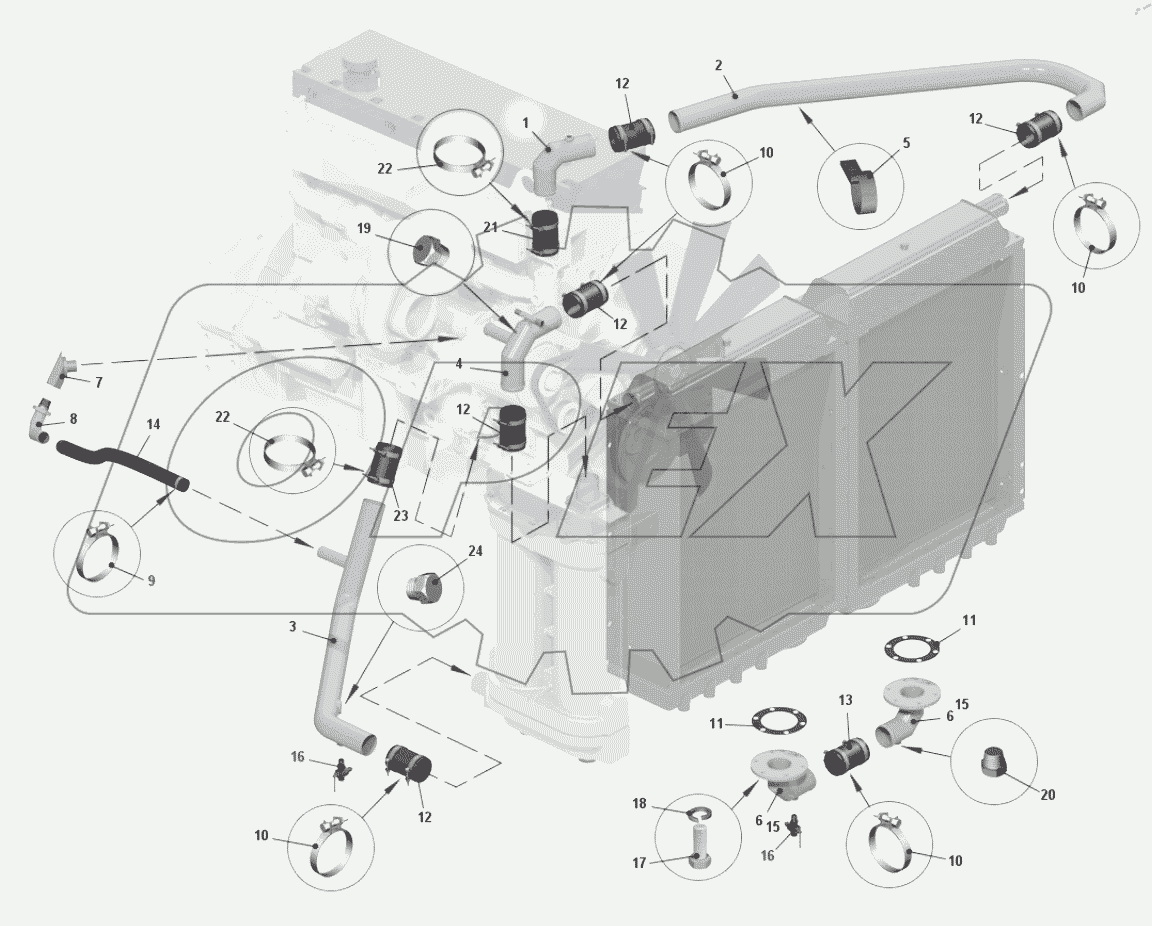  Трубопроводы системы охлаждения двигателя