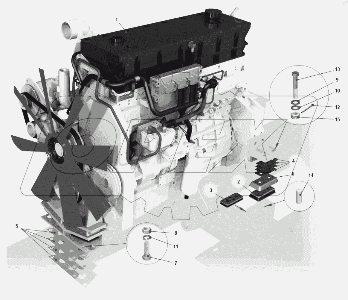  Двигатель с кронштейнами 7540K-1000004-20