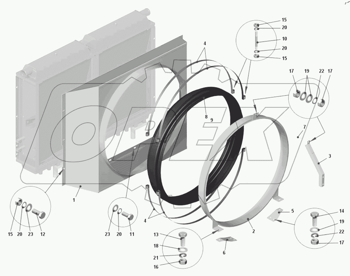  Установка кожуха вентилятора